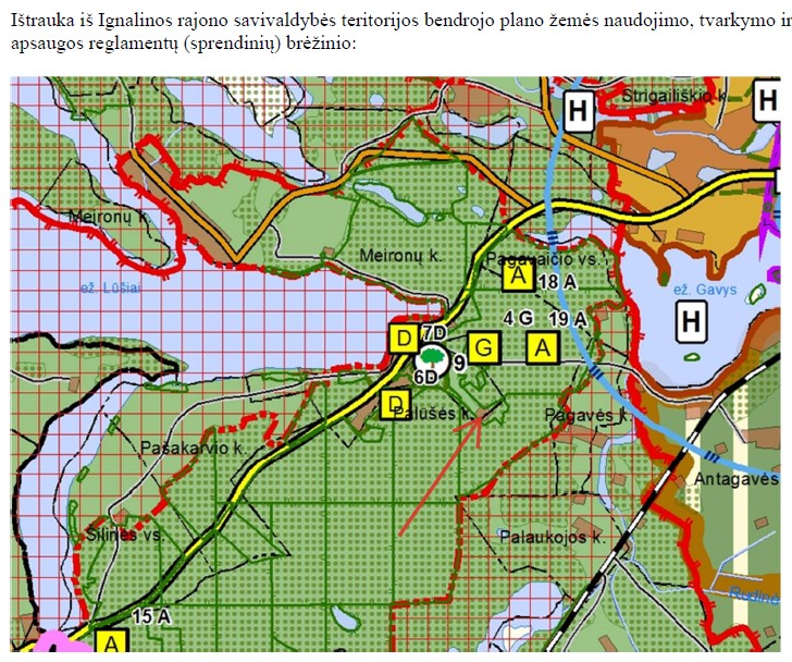 Ištrauka iš Bendrojo plano sprendinių brėžinio